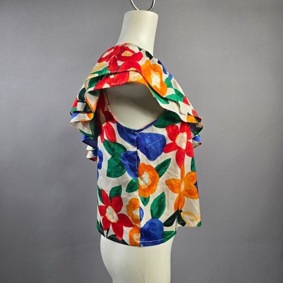 Chapter Multicolor Floral Ruffle Blouse R15 - Picture 2 of 4